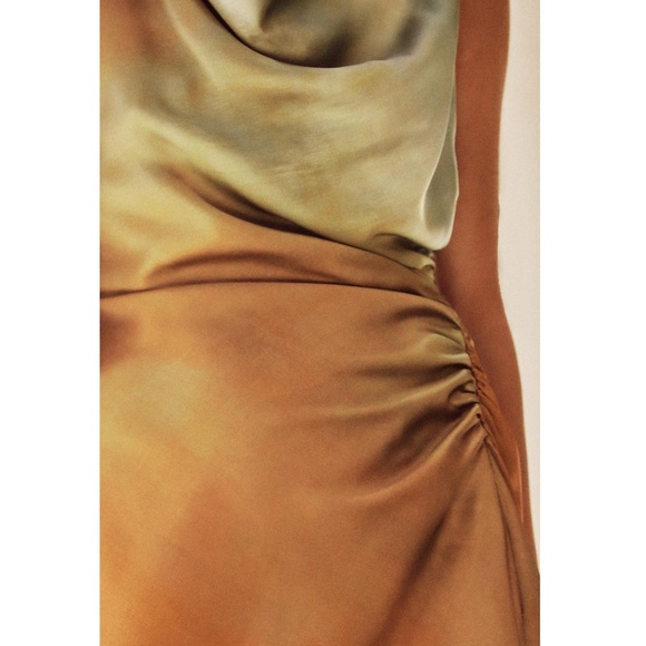 Zara TIE DYE PRINT MIDI DRESS - Picture 7 of 10